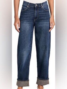 DL1961 Women's Thea Boyfriend Relaxed Fit Jeans in Dark Blue Denim (Bluffview)